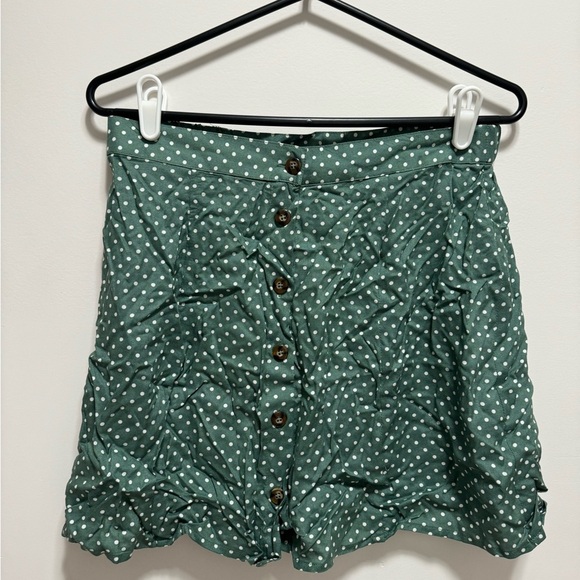 ASOS Green Polka Dot Button-Up Skirt - Picture 1 of 9